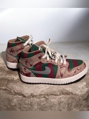 Custom painted Freddy vs Jason themed Jordan 1